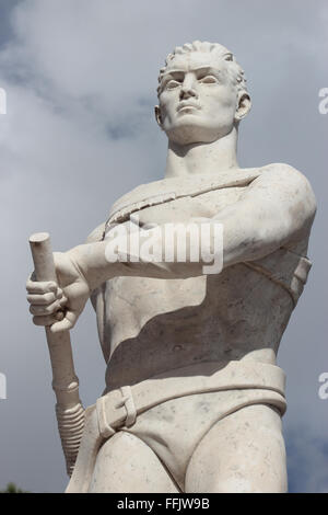 Statue eines männlichen Athleten, Stadio dei Marmi in Foro Italico, Rom, Italien Stockfoto