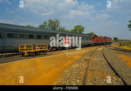 Australien, Northern Territory, Alice Springs Bahnhof, der Ghan Zug Stockfoto