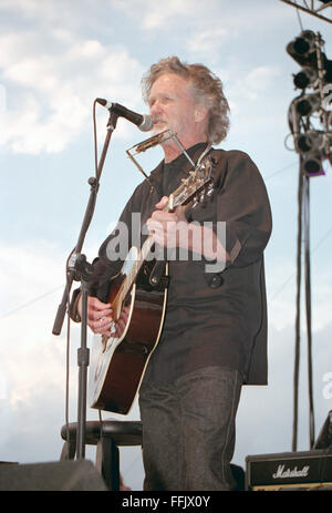 Amerikanischer Sänger-Songwriter und Schauspieler Kris Kristofferson erklingt in Süden durch Southwest Festival SXSW, Austin, Texas, USA Stockfoto