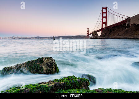 San Francisco Golden Gate Bridge bei Sonnenuntergang Stockfoto