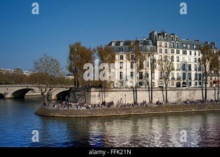 Quai de Bourbon, Paris Stockfoto