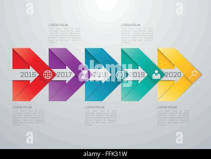 Vektor-Illustration-Infografik fünf Optionen. Stock Vektor