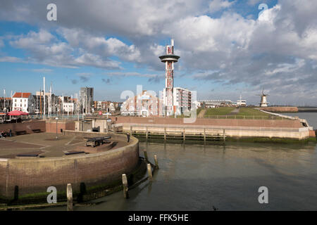 Hafen, Vlissingen, Provinz Seeland, Niederlande | Hafen Sie, Vlissingen, Nordseeküste, Zeeland, Niederlande Stockfoto