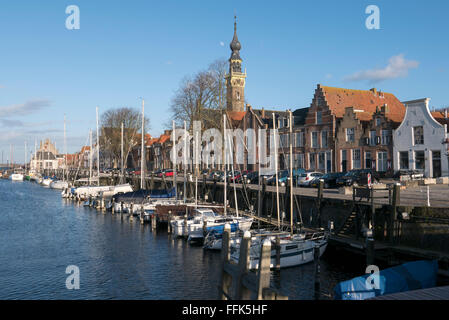 Hafen von Veere, Provinz Seeland, Niederlande | Hafen von Veere, Zeeland, Niederlande Stockfoto