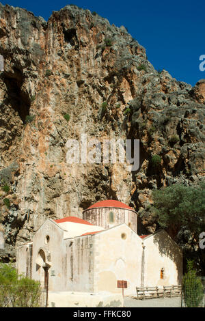 Griechenland, Kreta, Schlucht Agio Farango, Kirche Agios Andonios Stockfoto