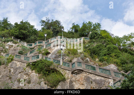 Schlossberg oder Castle Hill Mountain in Graz, Österreich. Teil des UNESCO-Weltkulturerbes. Stockfoto