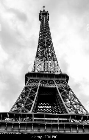 Schwarz / weiß-Bild auf den Eiffelturm, Paris Stockfoto