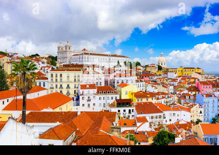 Lissabon, Portugal Stadt Skyline in der Alfama. Stockfoto