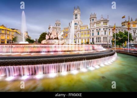 Madrid, Spanien am Plaza de Cibeles. Stockfoto