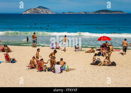 Strand von Ipanema. Rio de Janeiro.Brazil Stockfoto