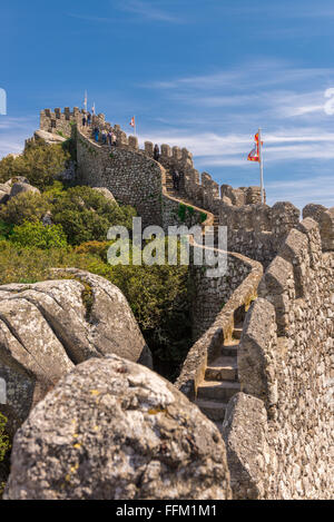 Maurische Burg Landschaft - Sintra, Portugal Stockfoto