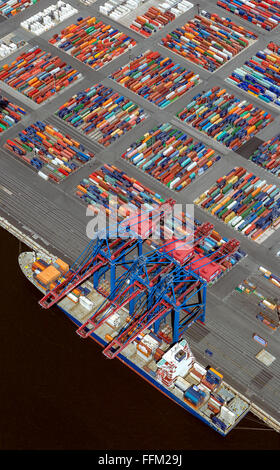 Luftbild, Container-Hafen, Waltershofer Hafen, Containerschiffe, Euro-Gate, Euro-Gate-Container-Terminal, Heber, Hafen, Hafen Stockfoto