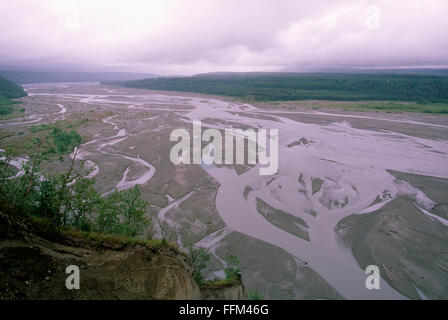 Matanuska River Tal entlang Glenn Highway, Palmer, Alaska, USA Stockfoto