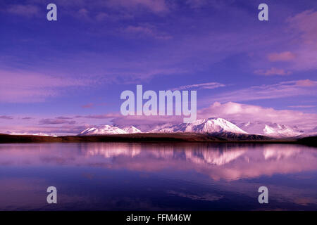 Summit Lake und Alaska Range Mountains entlang Richardson Highway, Alaska, USA Stockfoto