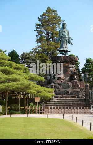 Statue von Yamato Takeru im Kenrokuen Garten, Kanazawa Stockfoto