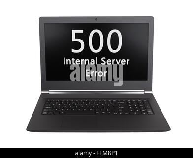 HTTP-Statuscode auf einem Laptop-Bildschirm - 500 Internal Server Error Stockfoto