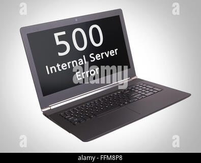 HTTP-Statuscode auf einem Laptop-Bildschirm - 500 Internal Server Error Stockfoto