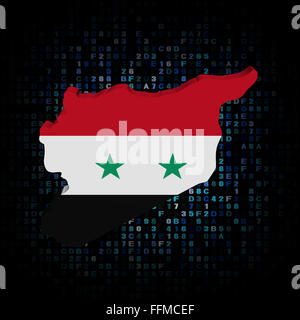 Syrien Landkarte Flagge auf hex-Code illustration Stockfoto