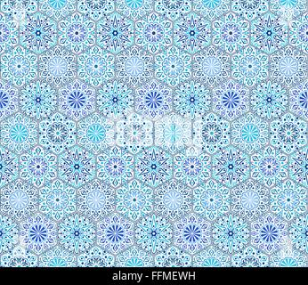 Komplizierte blaues Kachelmuster Stock Vektor