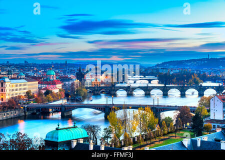 Prag, Karlsbrücke und alte Townl. Tschechische Republik Stockfoto