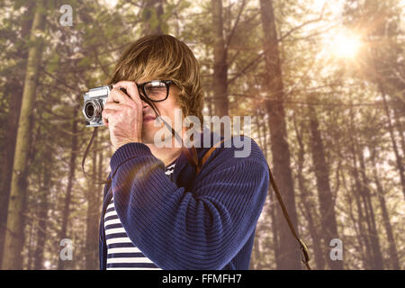 Das zusammengesetzte Bild im hipster Bilder, die mit einer alten Kamera Stockfoto