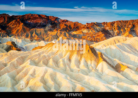 Sonnenaufgang am Zabriskie Point in Death Valley Nationalpark, Kalifornien Stockfoto