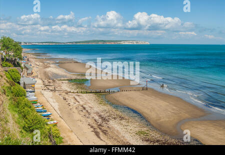 Blick über die Küste von Shanklin auf der Isle of Wight in Südengland Stockfoto