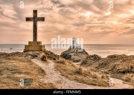 Llanddwyn Island Luftaufnahme von Llanddwyn Island Luftaufnahme von Llanddwyn Insel Llanddwyn Island (Ynys Llanddwyn) ist eine Magie Stockfoto