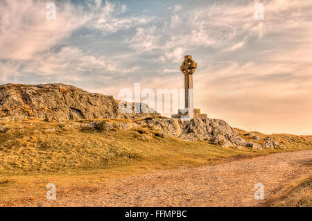Llanddwyn Island Luftaufnahme von Llanddwyn Island Luftaufnahme von Llanddwyn Insel Llanddwyn Island (Ynys Llanddwyn) ist eine Magie Stockfoto