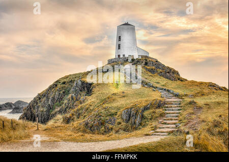 Llanddwyn Island Luftaufnahme von Llanddwyn Island Luftaufnahme von Llanddwyn Insel Llanddwyn Island (Ynys Llanddwyn) ist eine Magie Stockfoto