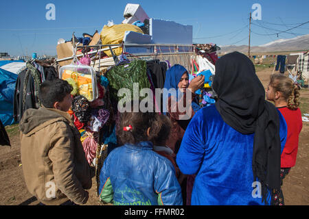 Kleinunternehmen im Flüchtlingslager im Nordirak Stockfoto