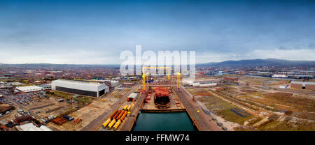 Harland & Wolff Werft Belfast Nordirland Napoli Containerschiff genommen auseinander Stockfoto