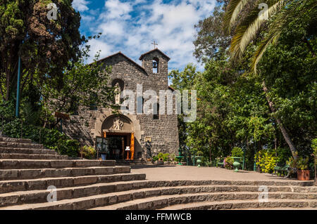 "La Maternidad de Maria" Kapelle - Cerro San Cristobal, Santiago de Chile Stockfoto