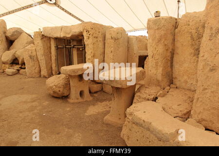 Hagar Qim (stehend / Verehrung Steinen) Megalith-Tempel-Komplex, Malta Stockfoto