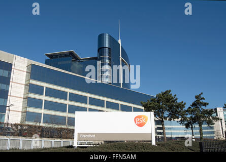 Äußere des Brentford, England, Sitz der Pharmaunternehmen gsk, oder Glaxo Smith Kline Stockfoto