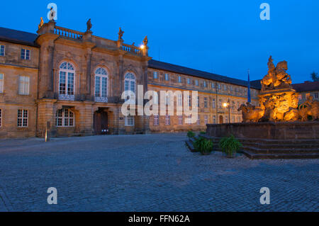 Neuer Palast, Neuen Schloss, Markgraf Brunnen, Bayreuth, Oberfranken, Franken, Bayern, Deutschland Stockfoto