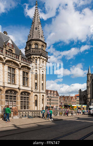 Alte Post Gebäude in der Altstadt von Gent, Belgien, Europa Stockfoto