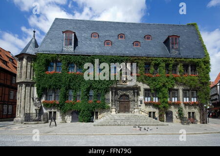 Geographie/Reisen, Deutschland, Sachsen-Anhalt, Quedlinburg, Gebäude, Rathaus (Erbaut: 13./14. Jahrhundert), Außenansicht, Additional-Rights - Clearance-Info - Not-Available Stockfoto