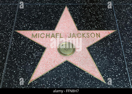 Jackson, Michael, 29.8.1958 - 25.6.2009, US-Musiker (Popsänger), Walk of Fame, Hollywood Blvd, Hollywood, Los Angeles, Kalifornien, USA, Stockfoto