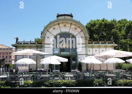 Geographie/Reisen, Österreich, Wien, Charles Square, Pavillon, Cafe, Additional-Rights - Clearance-Info - Not-Available Stockfoto