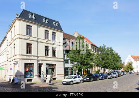 Geographie/Reisen, Deutschland, Mecklenburg-Vorpommern, Wismar, Ziegenmarkt, Straße im historischen Stadtzentrum, Additional-Rights - Clearance-Info - Not-Available Stockfoto