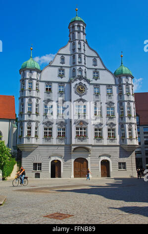 Memmigen, Allgäu, Rathaus, Marktplatz, Marktplatz, Allgäuer Region, Schwaben, Deutschland, Bayern, Stockfoto