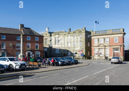 Marktplatz im Zentrum von Market Bosworth, Leicestershire Stockfoto