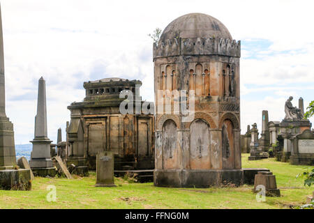 Grab, Nekropole, Friedhof der viktorianischen Elite, Glasgow, Schottland Stockfoto