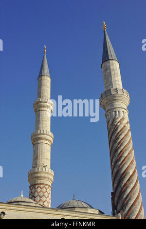 Minarette der Uc Serefeli Moschee in Edirne, Türkei Stockfoto