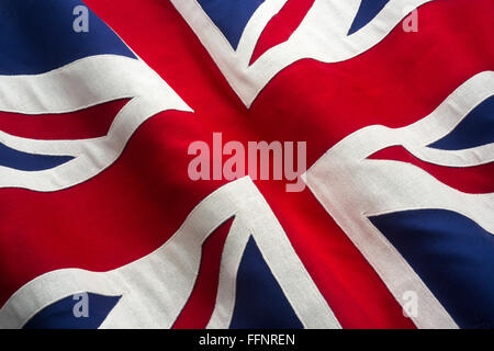 BRITISCHEN UNION JACK FLAGGE MACHTE DER GENÄHTE BAUMWOLLE BUNTING Stockfoto