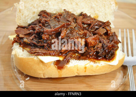 Saftige Pulled Pork Sandwich Stockfoto