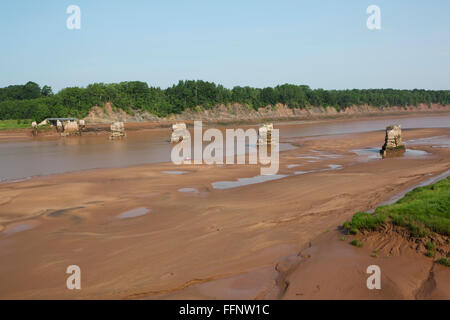 Die Shubenacadie Kanal in Nova Scotia, Kanada. Die Wasserstraße ist Gezeiten. Stockfoto