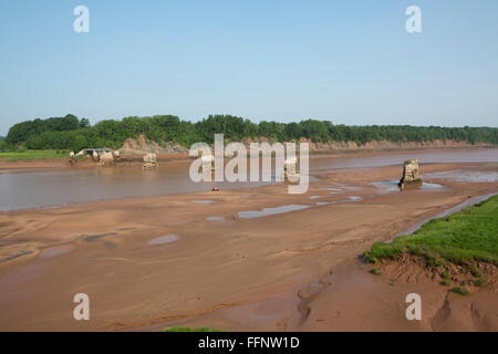 Die Shubenacadie Kanal in Nova Scotia, Kanada. Die Wasserstraße ist Gezeiten. Stockfoto