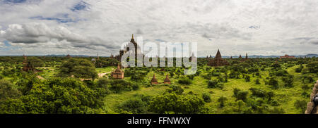 Bagan, Panorama, Thatbyinnyu Tempel. Myanmar. Stockfoto
